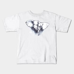 Elephant cuddles - ink painting Kids T-Shirt